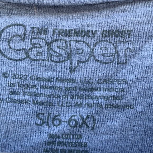 Casper The Friendly The Ghost girl size small grey T-shirt - Picture 2 of 3
